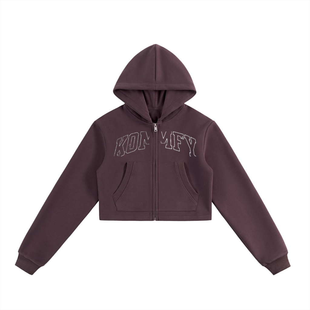 Komfy Cropped Zip-Up Hoodie