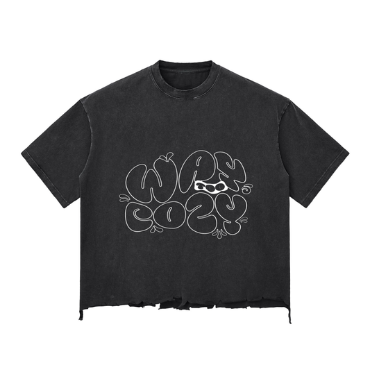 Snow Wash Raw-Hem Boxy T-shirt