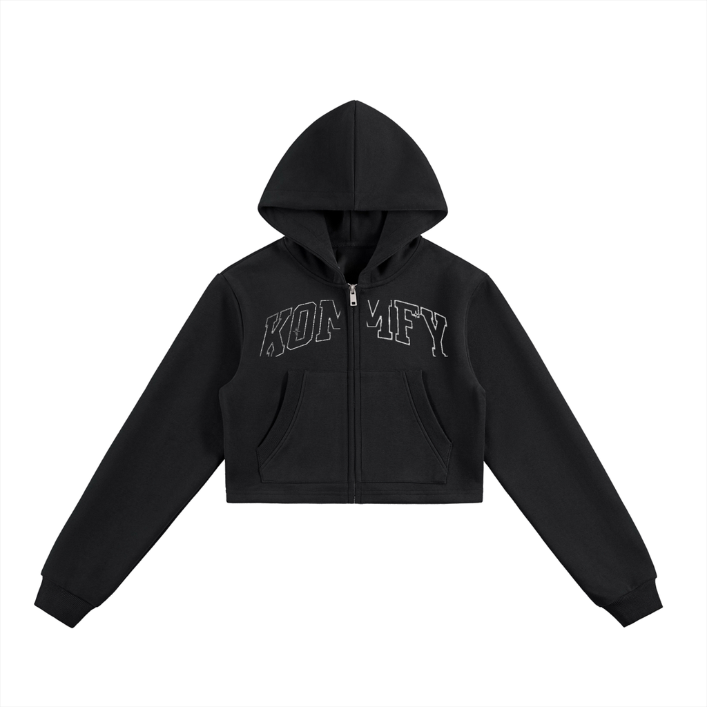 Komfy Cropped Zip-Up Hoodie