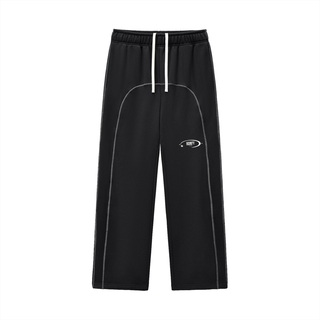 Komfy Contrast-Stitched Fleece Sweatpants